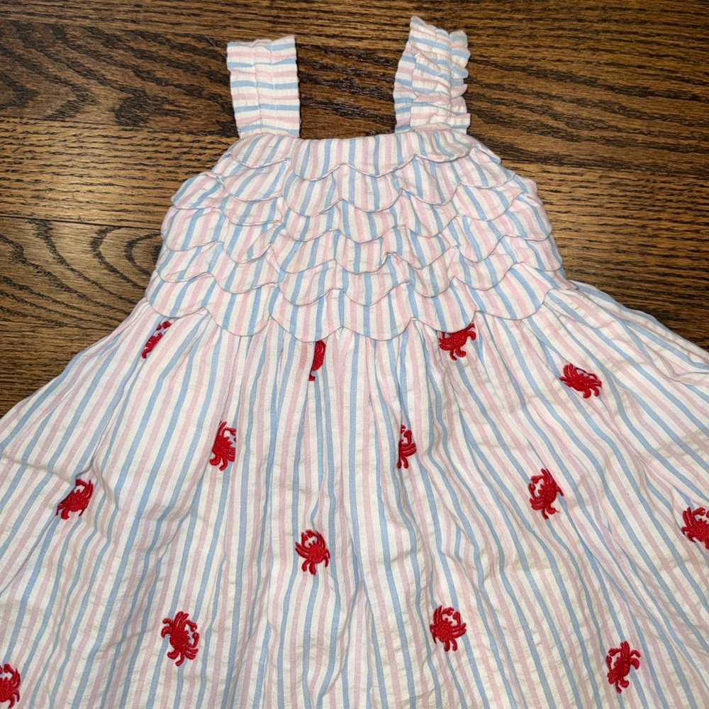 NWT Preppy Seersucker Crab Dress 18 Months